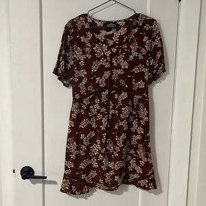 Brown floral dress